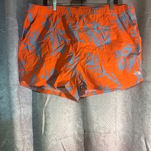 The North Face Orange and Blue Patterned Shorts